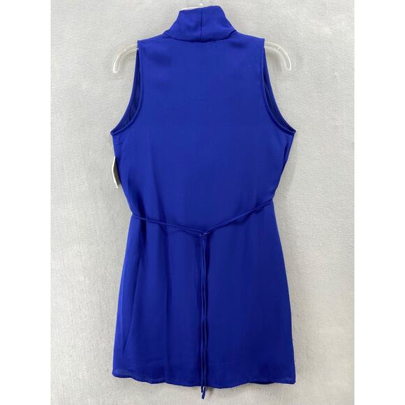 NWT Bar 111 Dress Women's Small Blue Collared Sleeveless Waist Tie Pockets Lined - Picture 8 of 10